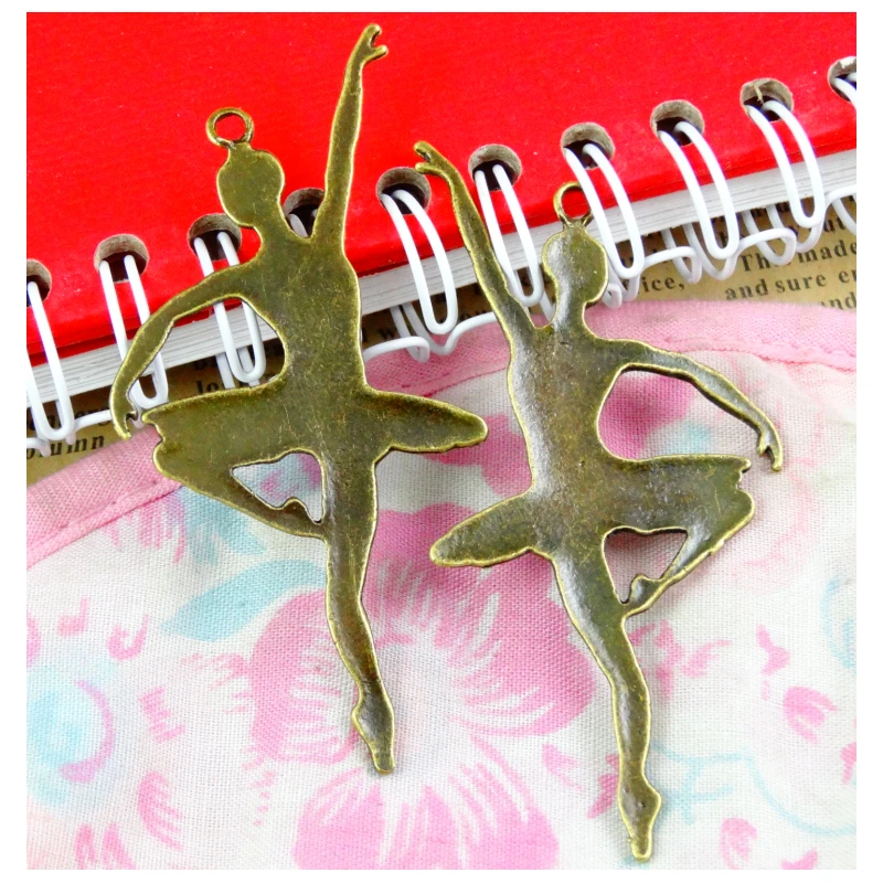 

20PCS 68*36MM Antique Bronze Plated Ballet Girl Pendant Charms Vintage Style Diy Jewelry Accessories