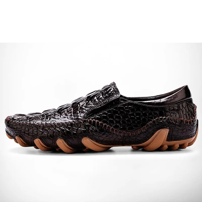 2019 New casual Men\'s Shoes British Dermis Crocodile Business Men\'s Shoes really genunine leather shoes big size black shoes