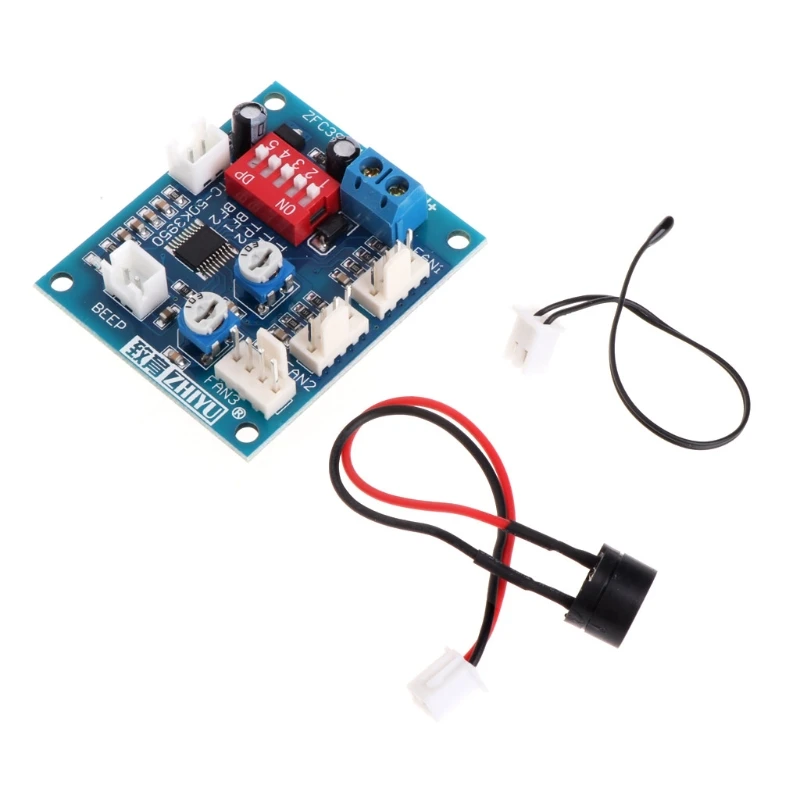 12V Cpu Fan Temperatuurregeling Pwm Speed Controller Module Alarm Buzzer Sensor R9UB