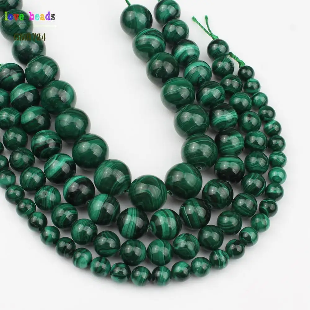 6/8/10/12mm Natural Genuine Green Malachite  Beads DIY Beads for Jewellery Making 7.5 Inch Bracelets for Women Making a necklace