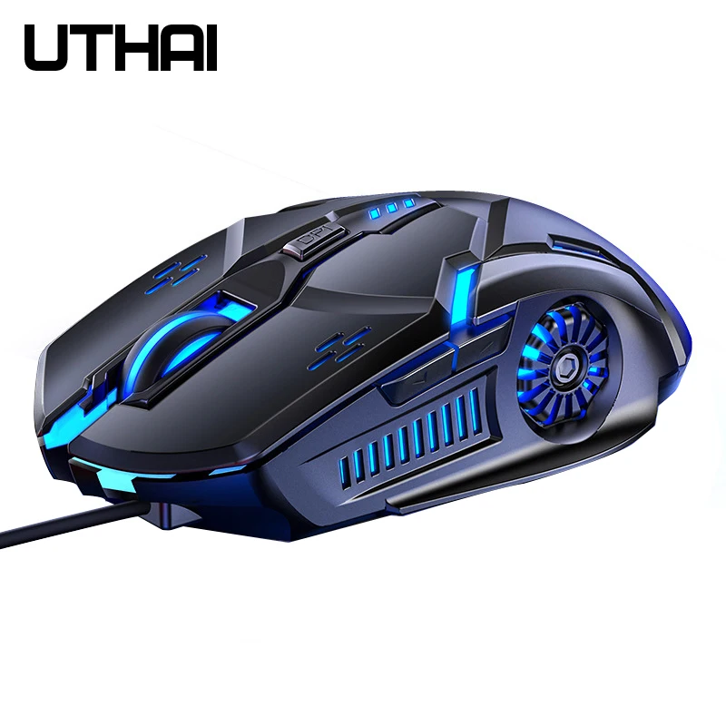 UTHAI DB58 New 2022 Mute 7-Color Mute Wired Mouse Gaming Gaming Computer Accessories 3200 DPl Wired Mouse PC Desktop Game