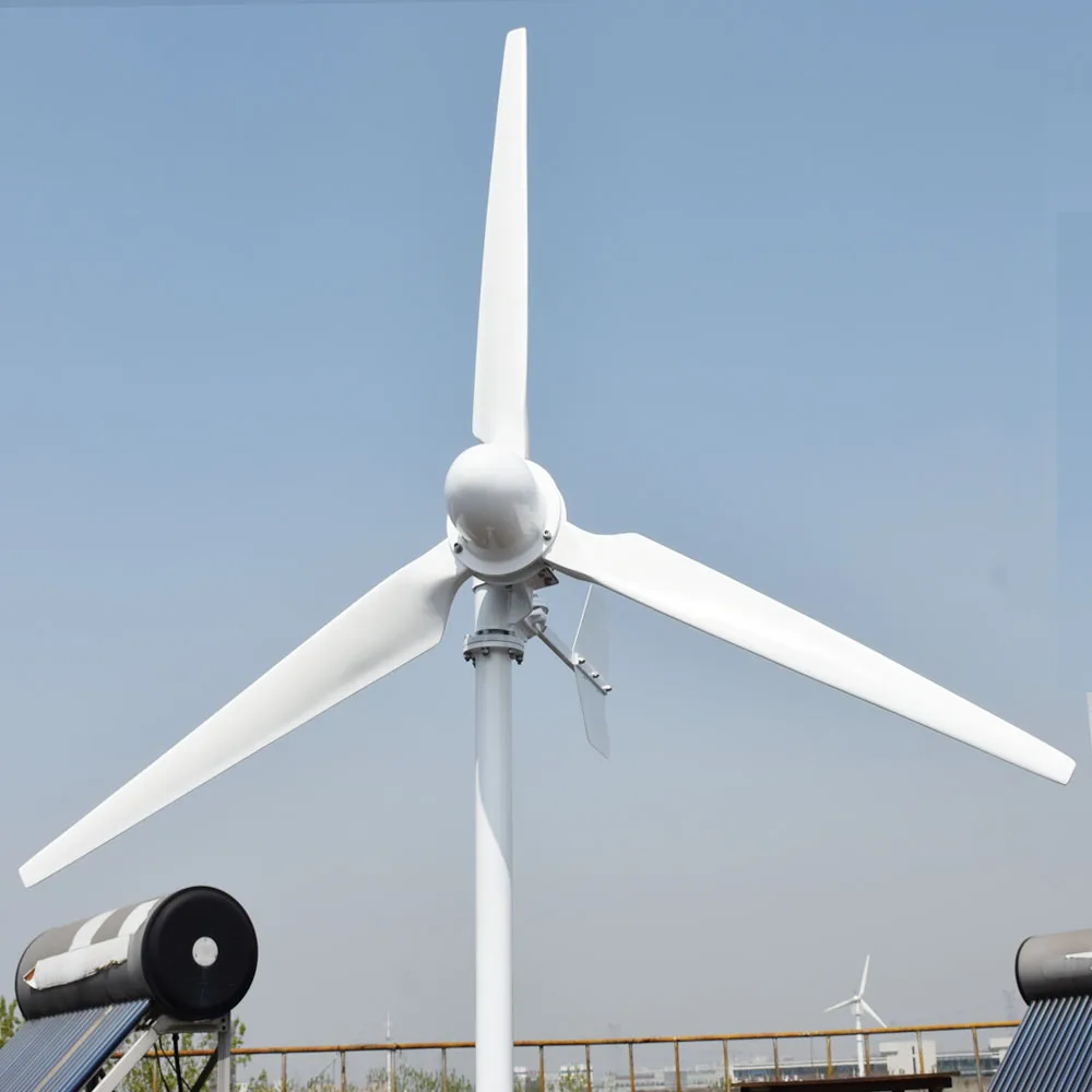 5000w Horizontal Wind Turbine Generator 96v 220v 380v 5kw Windmill Home Use High Efficient