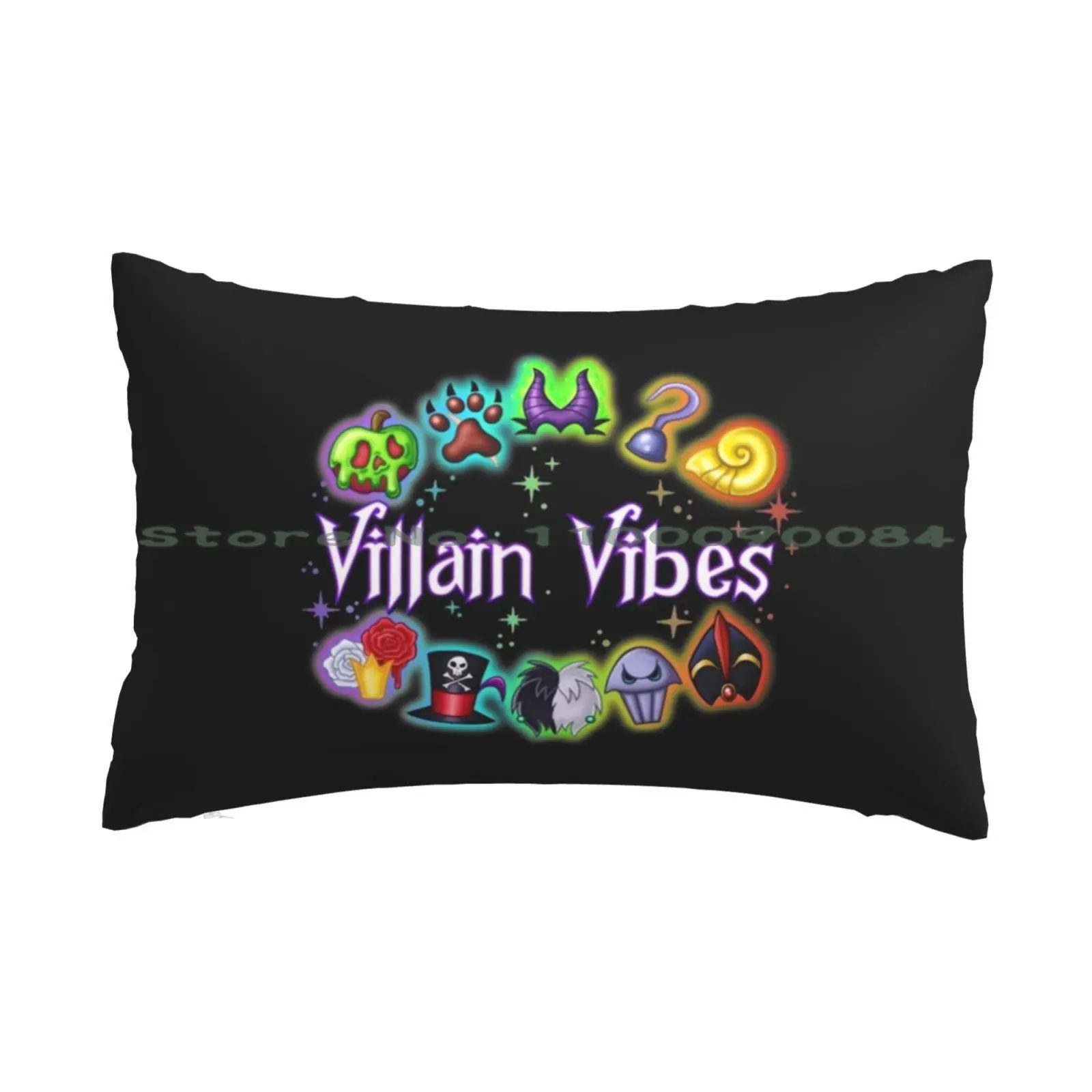 Villain Vibes Pillow Case 20x30 50*75 Sofa Bedroom Boo To You Captain Hook Evil Queen Halloween Mermaid Not So Scary Poison