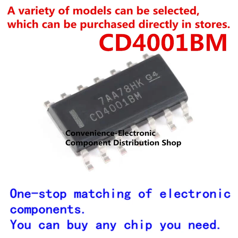 10PCS/PACK CD4001BM CD4001BM96 SOIC-14 SMD CMOS quad 2-input nor gate chip IC