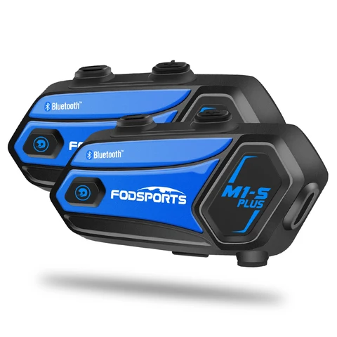 2pcs Fodsports M1-S Plus Мотоциклетный домофонный шлем Беспроводная Bluetooth-гарнитура для внутренней связи 8 Rider BT Домофон, FM-радио, обмен музыкой, шумоподавление, голосовая подсказка, BT 5.0