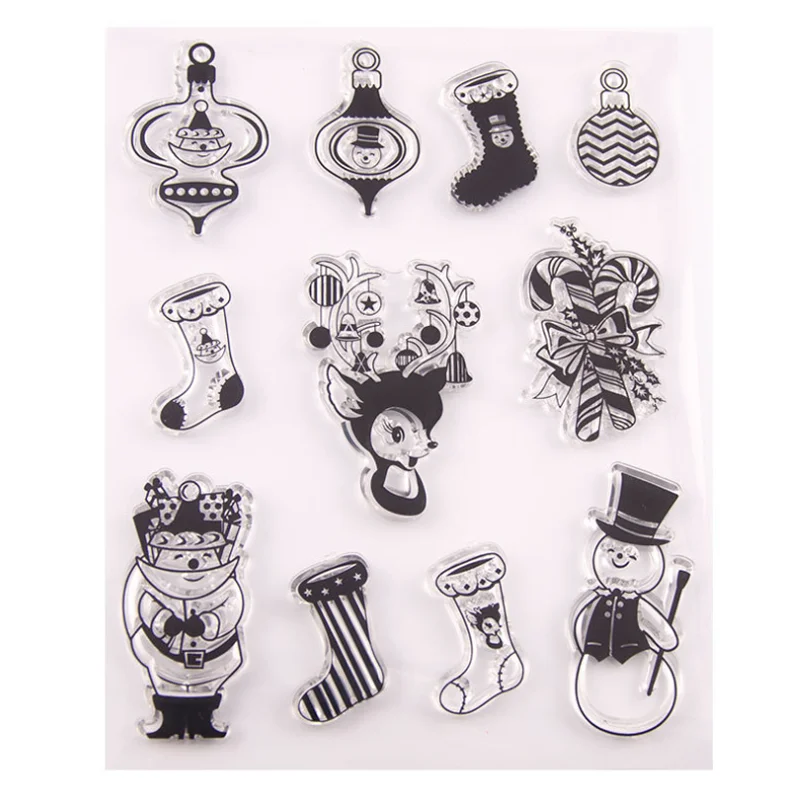 Sock Snowman Transparent Clear Silicone Stamp Seal DIY Scrapbooking Rubber Stamping Coloring Embossing Diary Decor Reusable T115