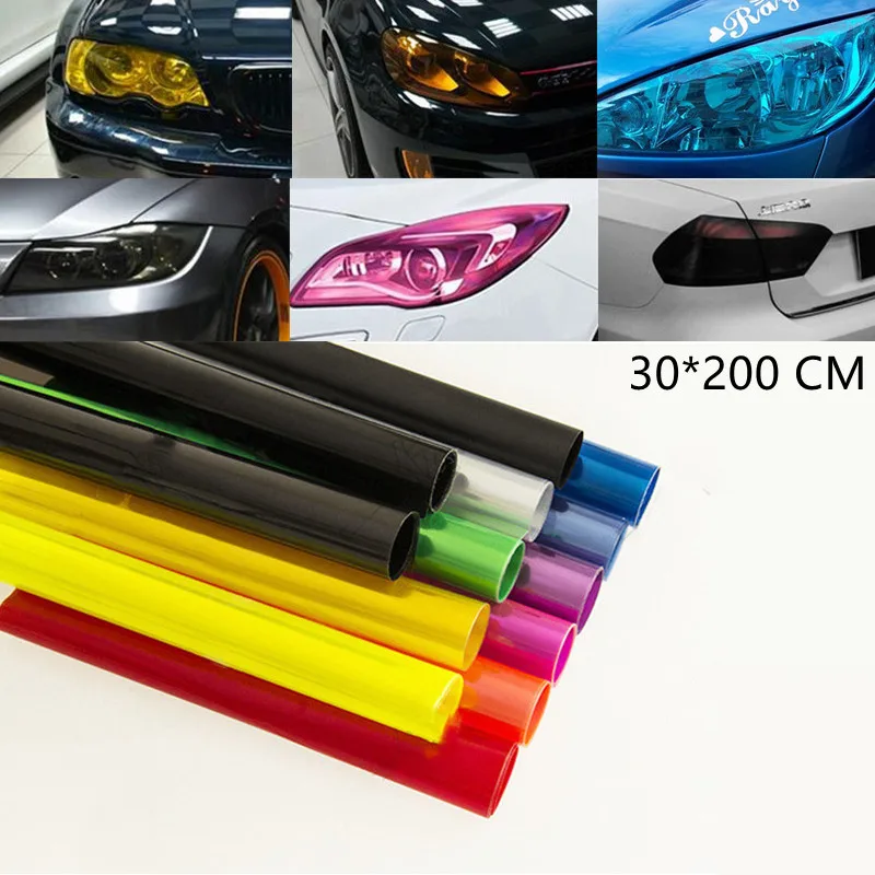 30X120/60CM Auto Car Light Headlight Taillight Tint Styling Waterproof Protective Vinyl Film Tintting Car Sticker Accessories