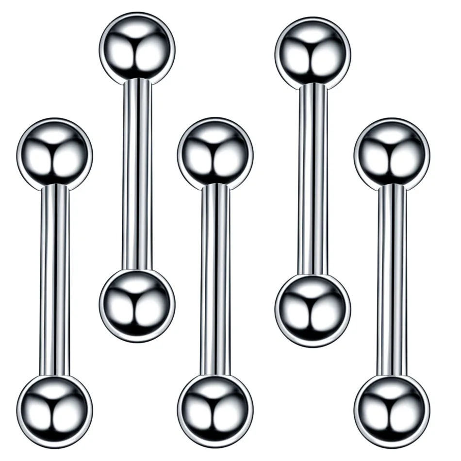 8/60PCS Stainless Steel Tongue Belly Piercing Lot Nose Eyebrow Piercing Bulk Nipple Labret Tragus Piercing Kit Captive Bead Ring