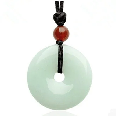 Zheru Jewelry Natural Burmese Jadeite Light Green Donut Pendant Necklace Exquisite Jewelry Best Gift