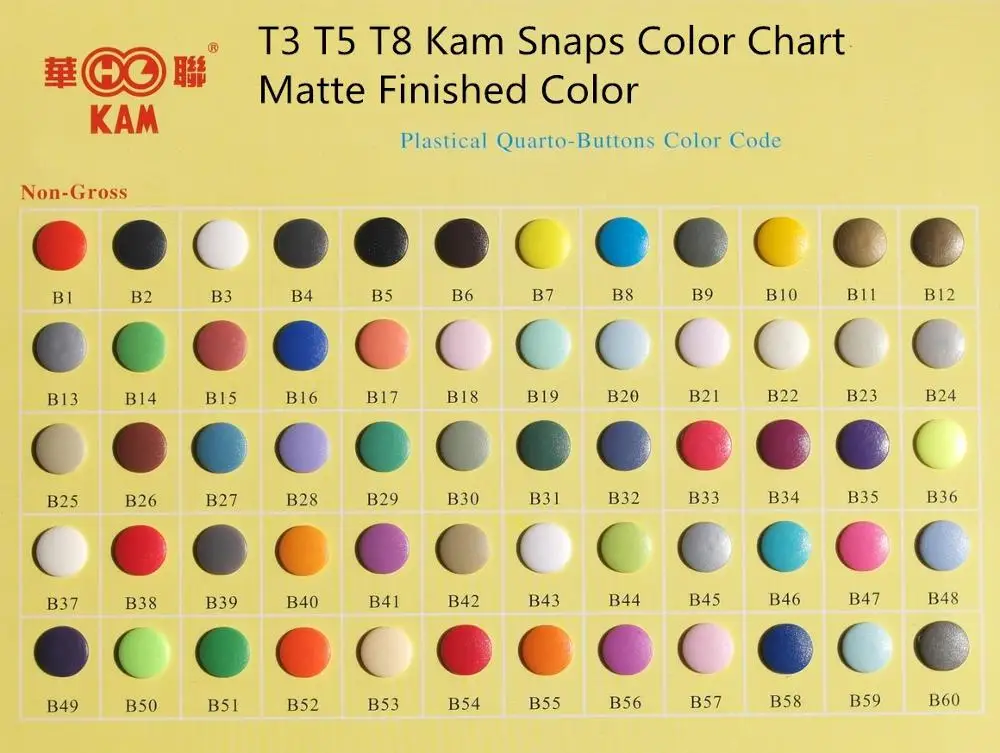 

1000set/box x10 box matte finished Kam snap Button T5 T3 T8 Free Shiping clothing accessories High Quality snap button Wholesale