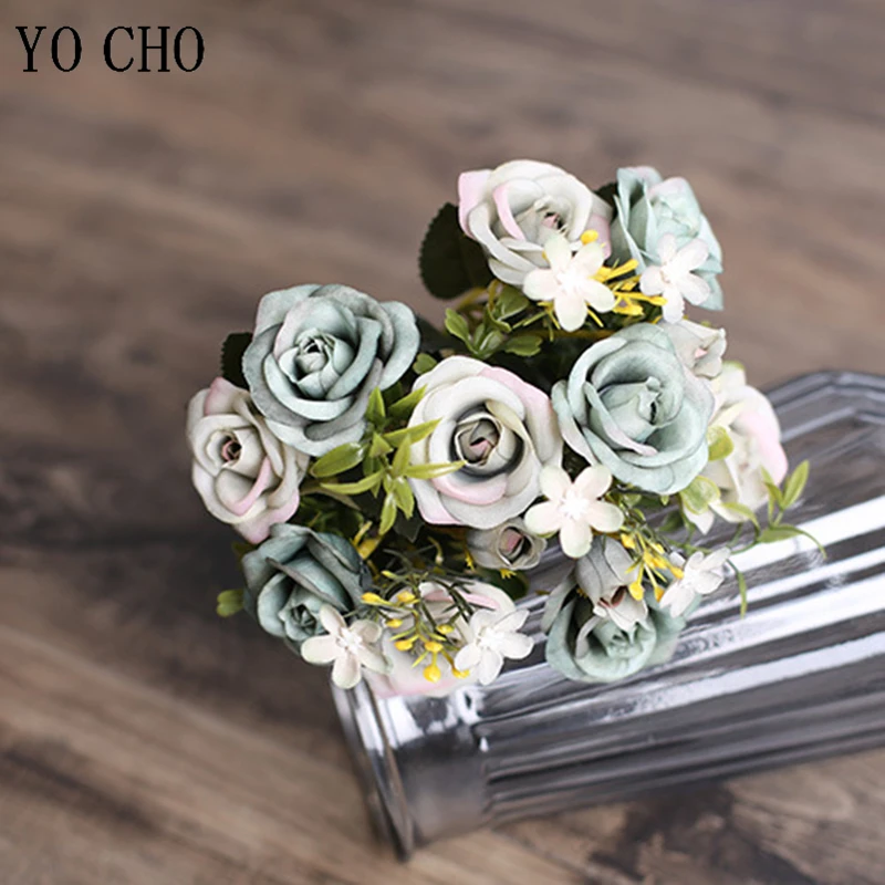 5 Chi Nhánh Hoa Hồng Nhỏ Hồng Lụa Nhân Tạo Hoa Hoa Hồng Cô Dâu Hoa Flores Cho Đám Cưới Nhà Đảng Bàn Trang Trí Hoa Giả