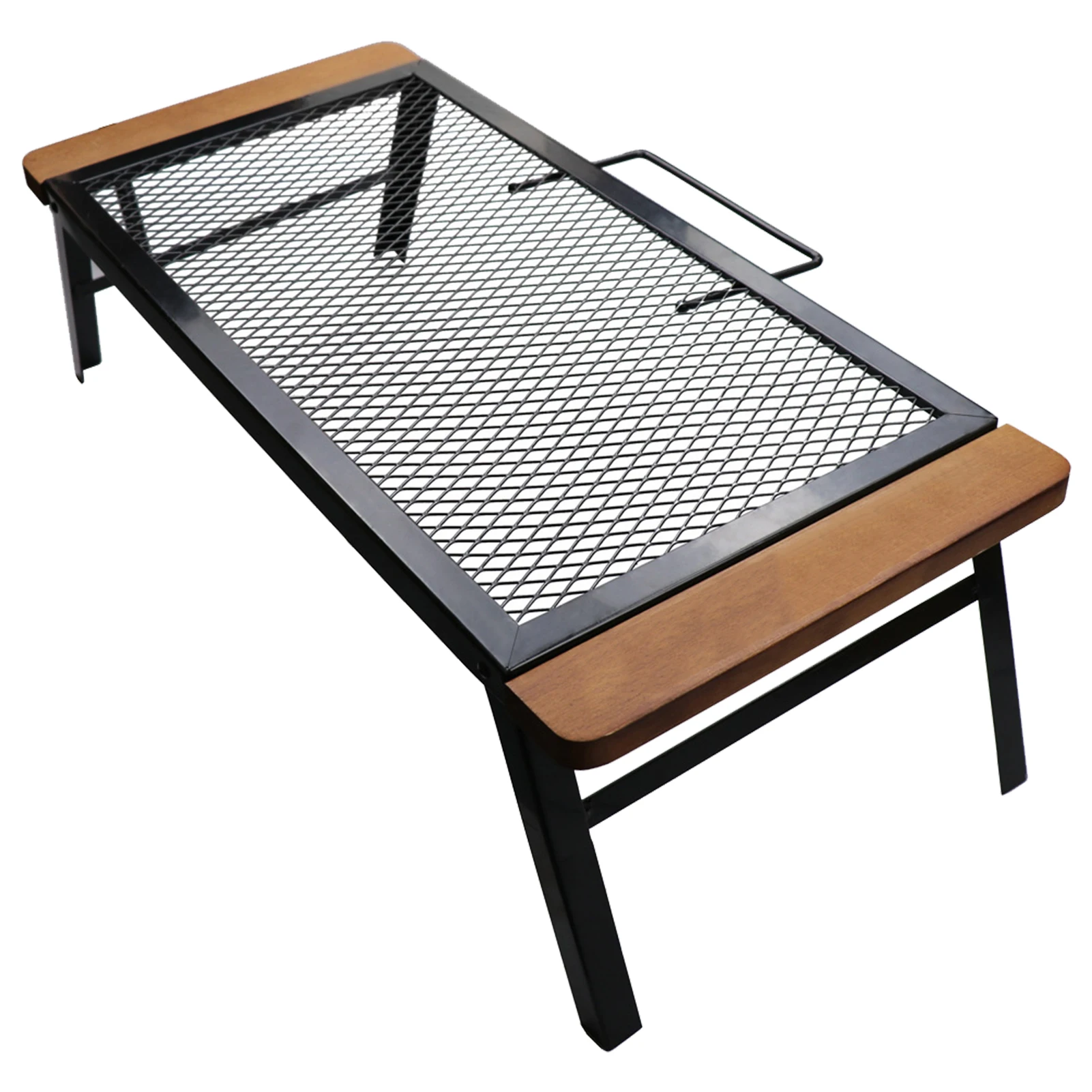 Outdoor Anti-scalding Port Barbecue Iron Table Convenient Folding Net Table With Handle Camping BBQ Net Table