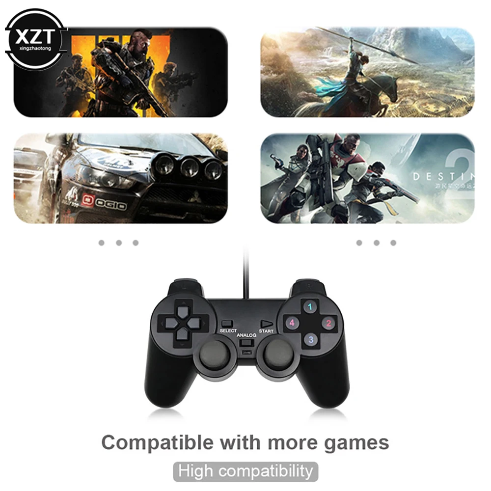 1pcs USB Wired Gamepad Joystick for WinXP PC Computer Laptop Controller for Windows 7 / 8 / 10 / XP Game Joypad Plug and Play