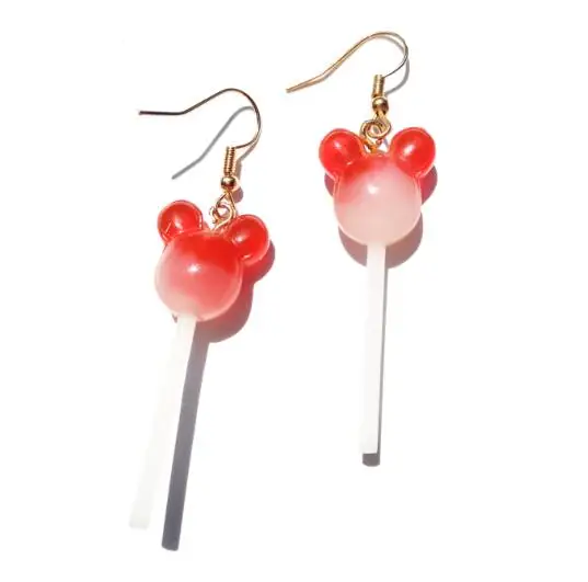 Earring For Women Resin Lollipop Drop Earrings Children Jewelry Custom Made Handmade Cute Girls Cotton Candy Gift image 4