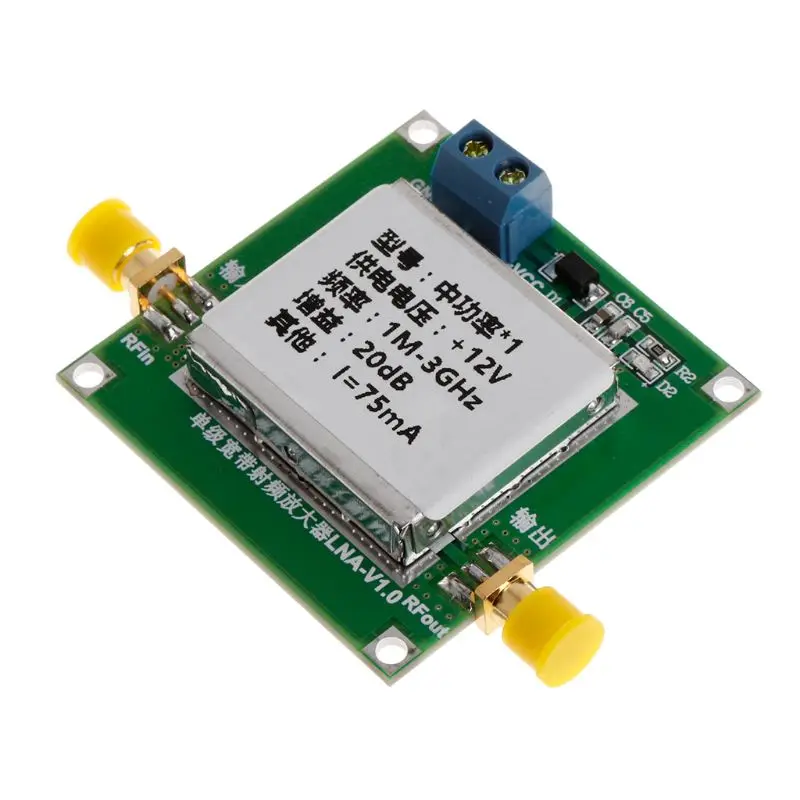 Imagem -02 - Módulo Amplificador de Baixo Ruído Banda Larga Lna rf de 20db com 2023 Ghz e 3000mhz Uhf e Vhf Novo 2.4