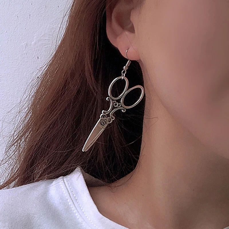 1 Pair Of Modern Earrings Handmade By New Fashion Designers, Punk-Style Scissors Earrings, Women\'S Earrings.