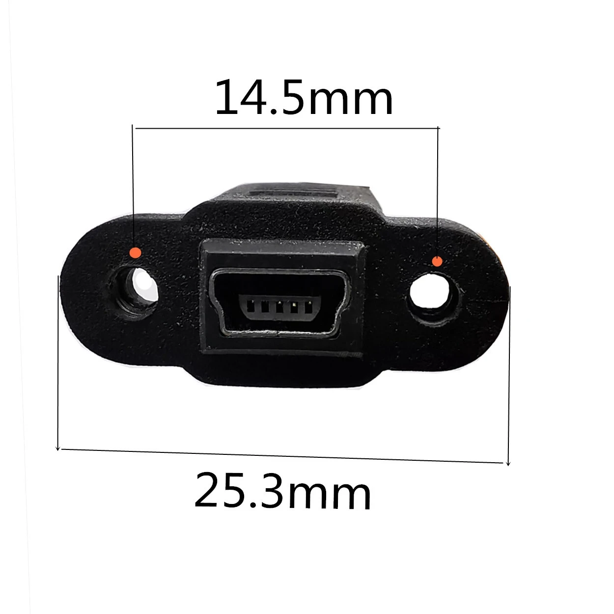 Mini USB 5 Pin แผงซ็อกเก็ตตัวเมีย Mount To Mini 5 P ชายสายลำโพงอะแดปเตอร์0.3M