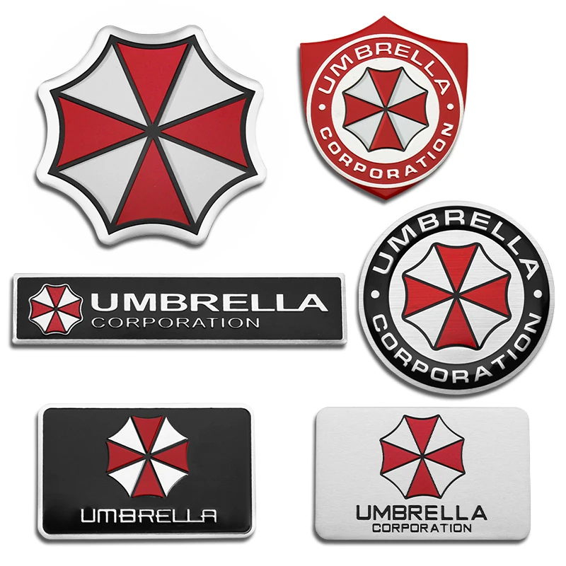 Car Styling 3D Aluminum Alloy Umbrella Corporation Car Stickers Decals Emblem Decorations Badge Auto Accessories