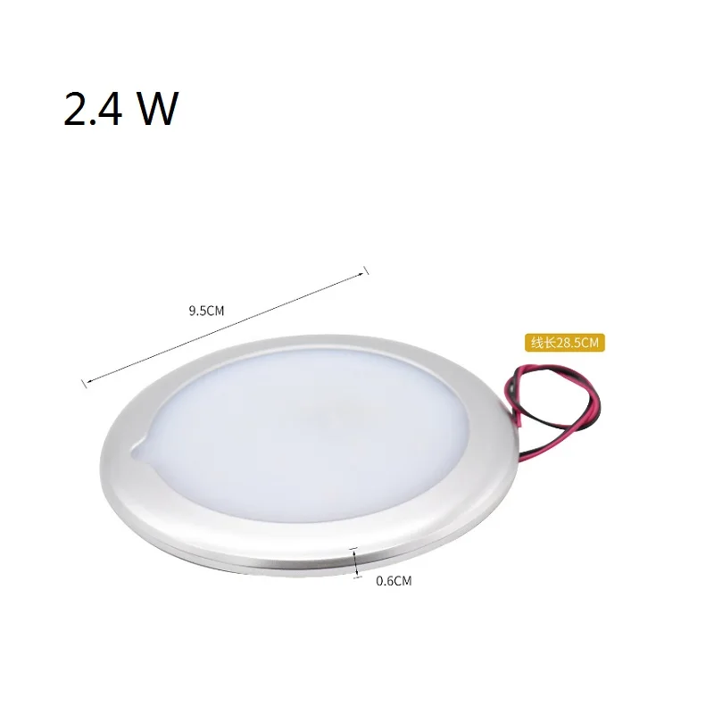 Luz de led interior para carro, 12v, branco quente, 3000k, 2.4w/4.5w, touch dentro, rv, kit de luz de teto para rv, van, barco, trailer