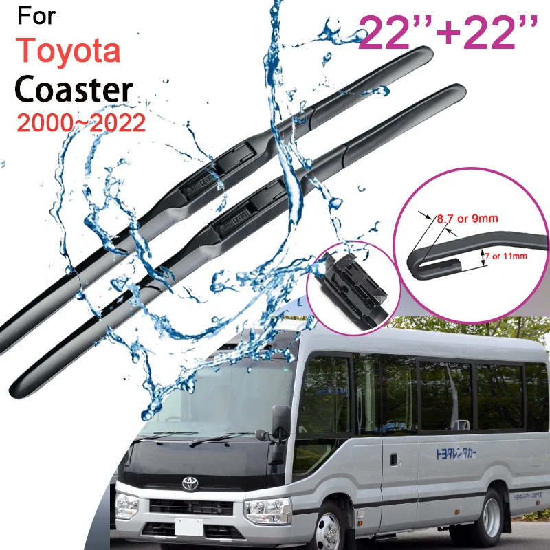 

Car Front Windshield Wiper Blades for Toyota Coaster 2000 2001 2002 2003~2022 Frameless Durable Rubber Snow Scraping Accessories