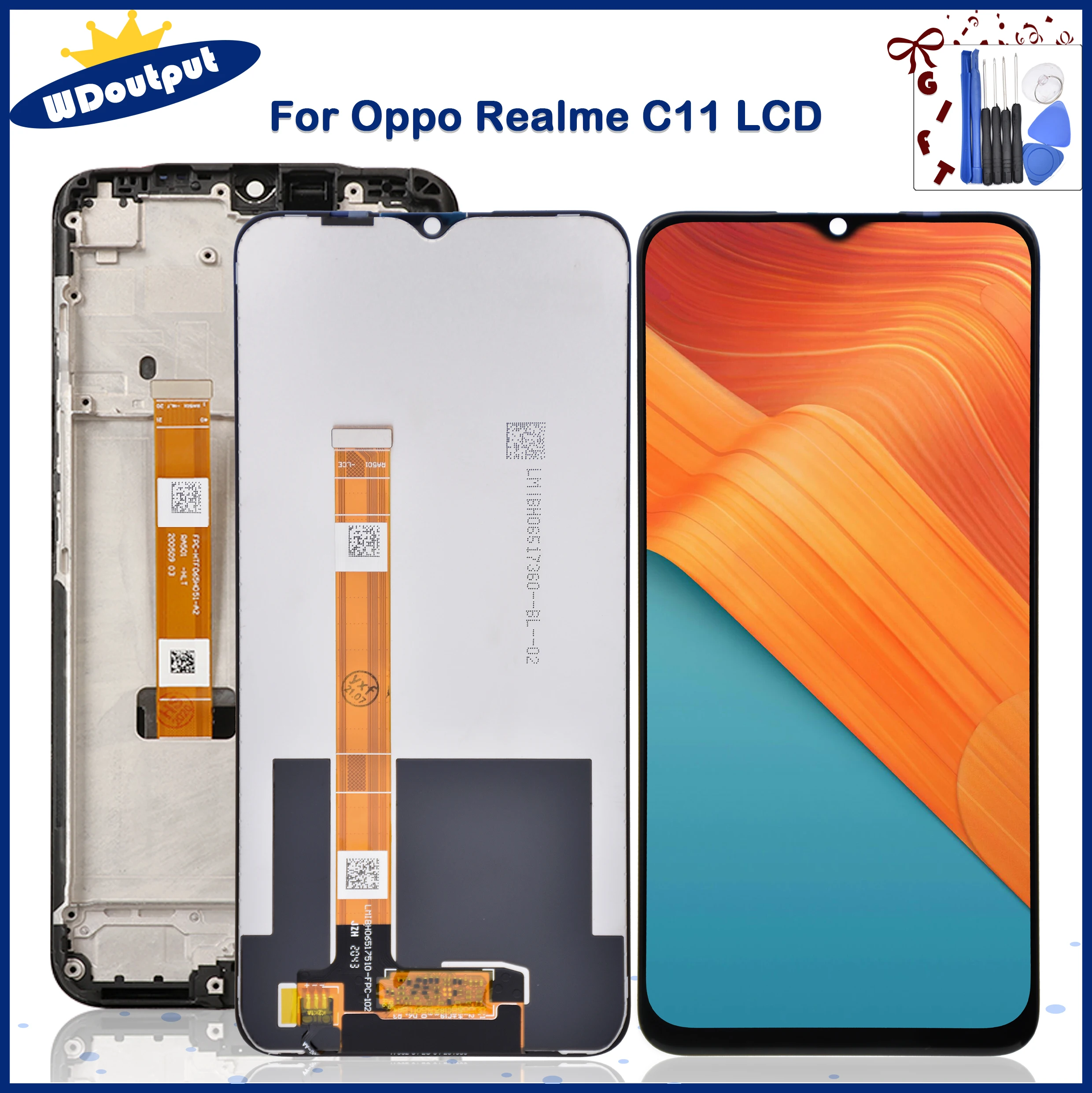 

ЖК-дисплей 6,5 дюйма для Oppo Realme C11 RMX2185, дисплей с сенсорной панелью и дигитайзером в сборе с рамкой, оригинал