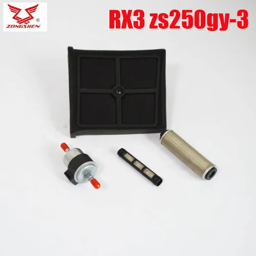Zonshen RX3 zs250gy-3 zongshen 250cc filtro de aceite de motor de motocicleta filtro de combustible filtro de aire resorte de tornillo de caída