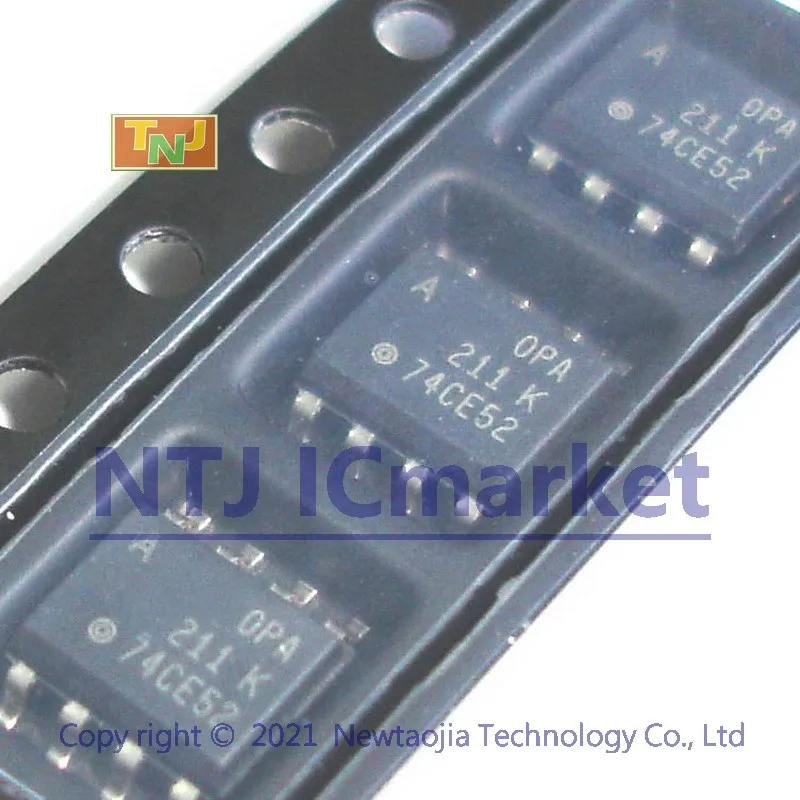 2 PCS OPA211AIDR SOP-8 OPA211 211A 1.1nV/rtHz Noise, Low-Power, Precision Operational Amplifier 8-SON Chip IC