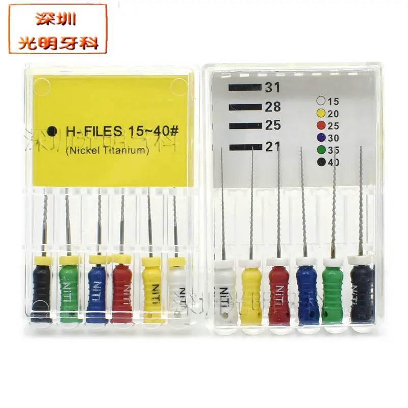 

5 boxes Dental Endodontic Hand Ues Niti Steel H Files Niti K H Endo Files Root Canal Treatment Drills