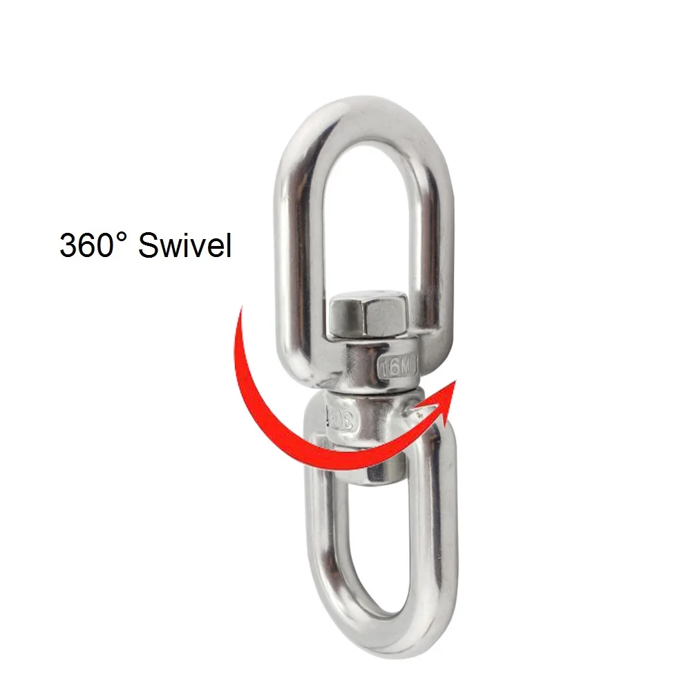 5PCS 304 Stainless Steel Mooring Anchor Chain Double Eye And Eye Liftting Swivel Ring 4mm 5mm 6mm 8mm 10mm Stainless Swivel Hook