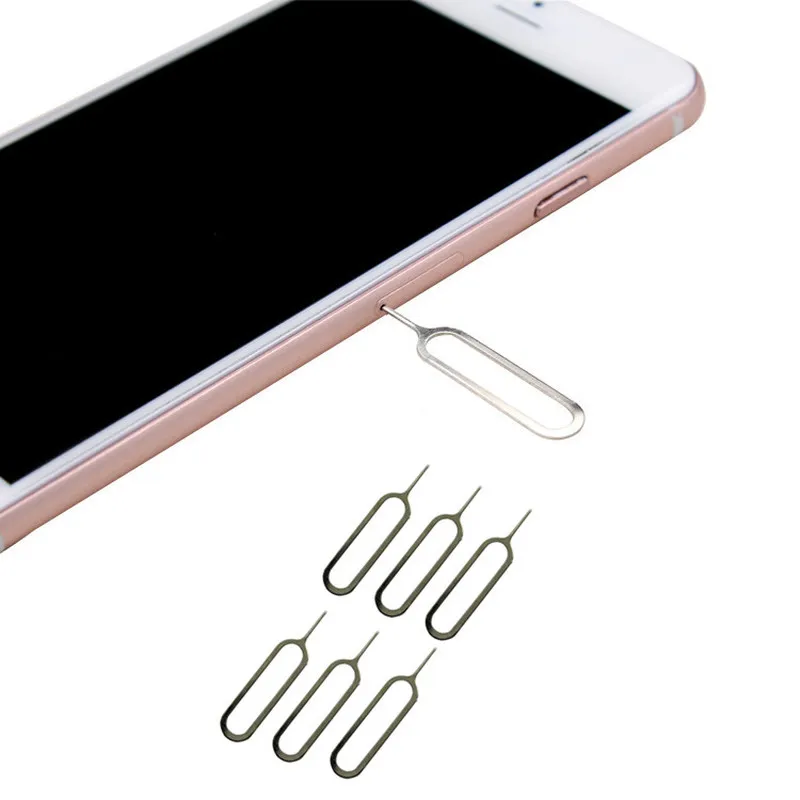 10pc Metal Sim Card Eject Pin Key Tray Universal Removal Needle Opener Ephone card for HTC Samsung for iPhone 7 6 Plus 5 Xiaomi