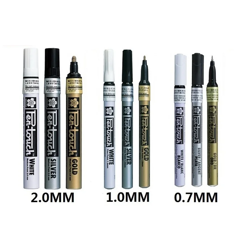 Sakura Marker Pen Gold Gold White Color Touch Bold Fine Point Highlighting Brush for Drawing Painting Album DIY Signature A6863