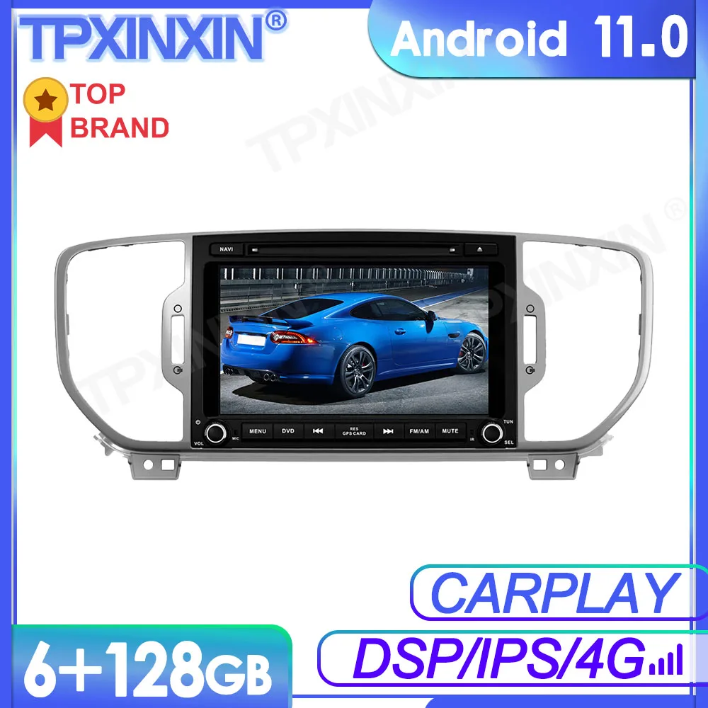 6+128G Android 11 For KIA SPORTAGE 2016+ Car Multimedia Player GPS Navi Audio Stereo Screen DVD Head Unit Tape Recorder