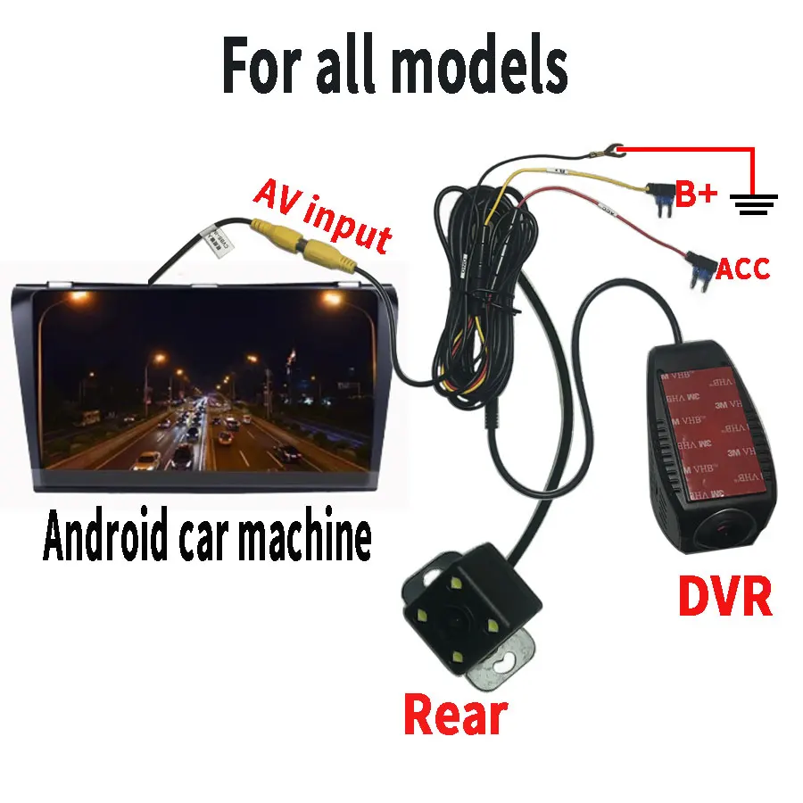 HD Driving Recorder Night Vision Car Hard Disk Video Recorderes Mobile Phone View Videoes Cares Monitor Universal