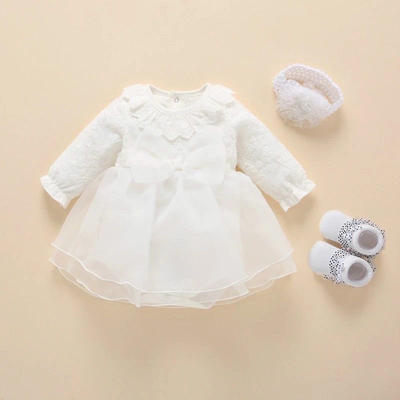 Newborn Baby Girls Infant Dress&Clothes Red Infant Dress Baptism Vestidos White Dress Ropa Bebe  Baby Girl Dresses 3 6 9 Months