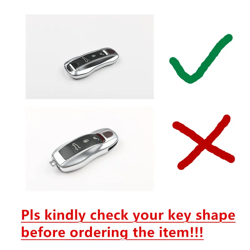 For Porsche Panamera 17+, Cayenne 2018+ Remote Fob Key Case Shell Cover ABS Red Blue Chrome Black White
