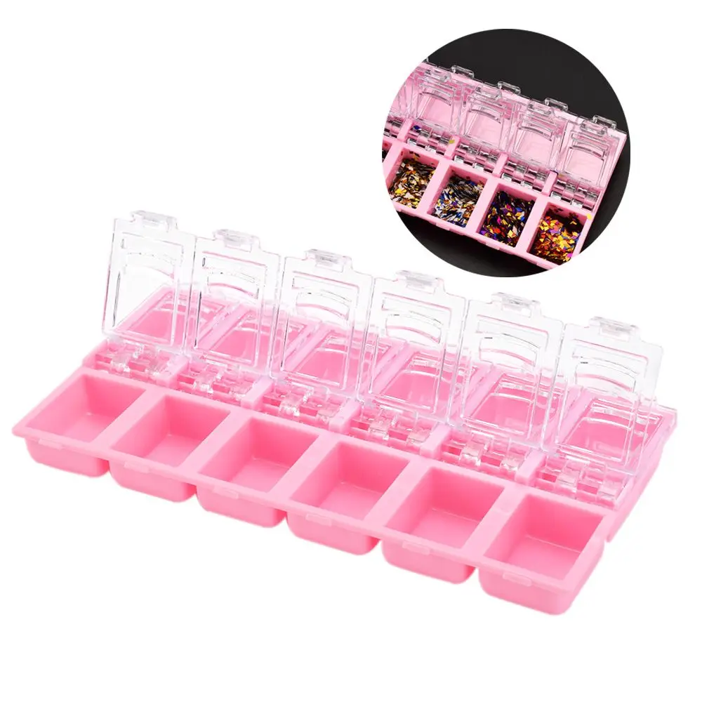 

Practical Jewelry Storage Plastic Compartment Storage Box Jewelry Earring Sequin Glitter Bin Case Container Storage Boxes