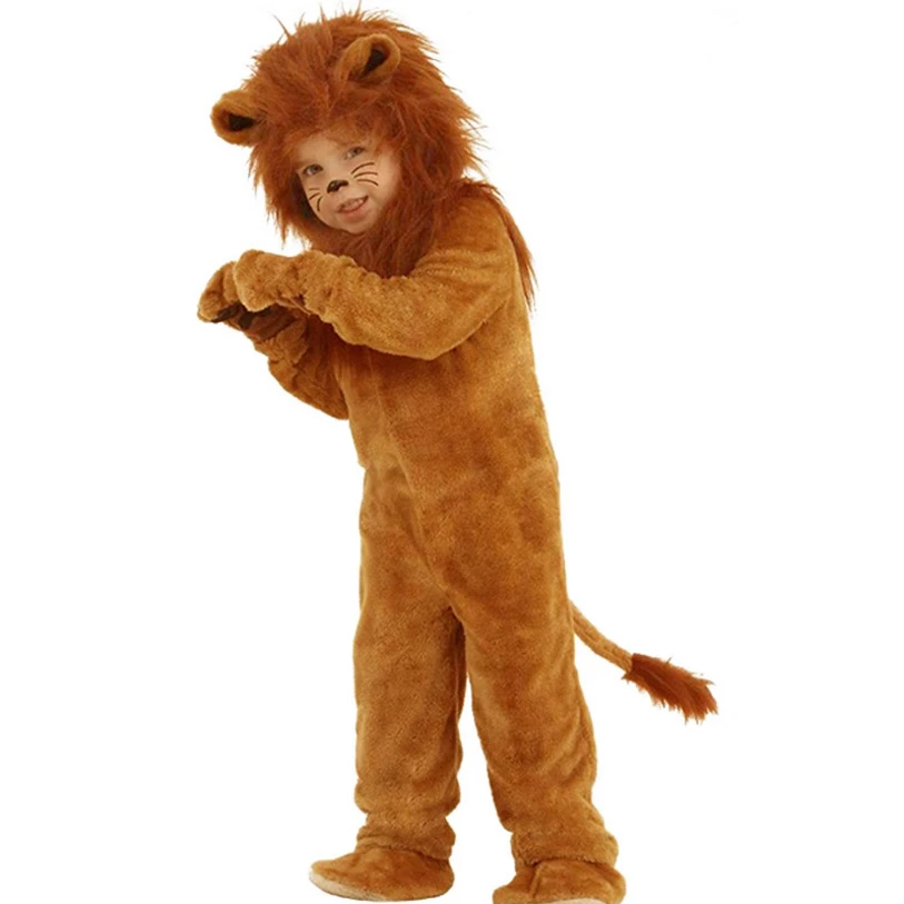 Costume de luxe du roi Lion pour enfants, combinaisons fantaisie de carnaval d'halloween, de Cosplay, de rôle de film