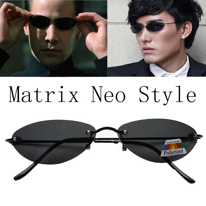 

Matrix Neo Style Polarized Sunglasses Ultralight Rimless Men Driving Brand Design Sun Glasses Oculos De Sol