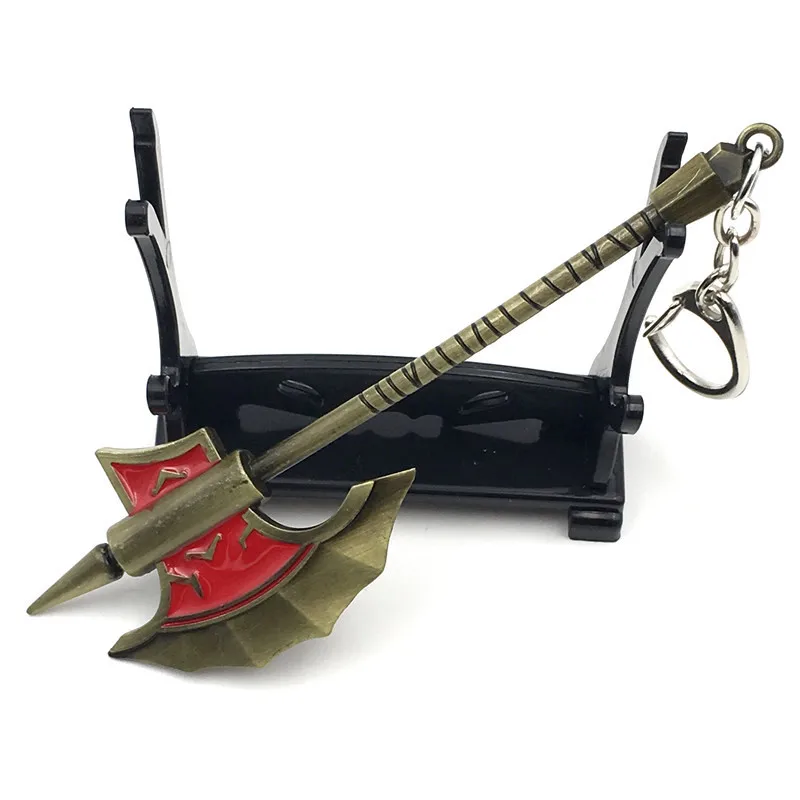 12 CM Game LOL Keychain League Of Legend Weapon Key Chain Hero League Rank Key Ring Key llaveros Jewelry For Fans Holder