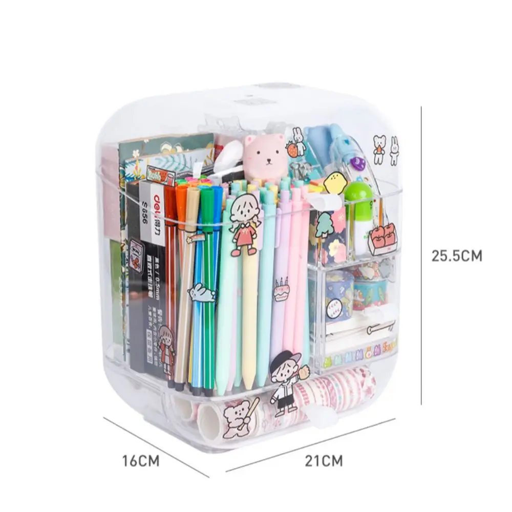 Large Capacity Pencil Storage Case Container Makeup Organizer Box Desktop Sundries Storage Box Stationery Box School