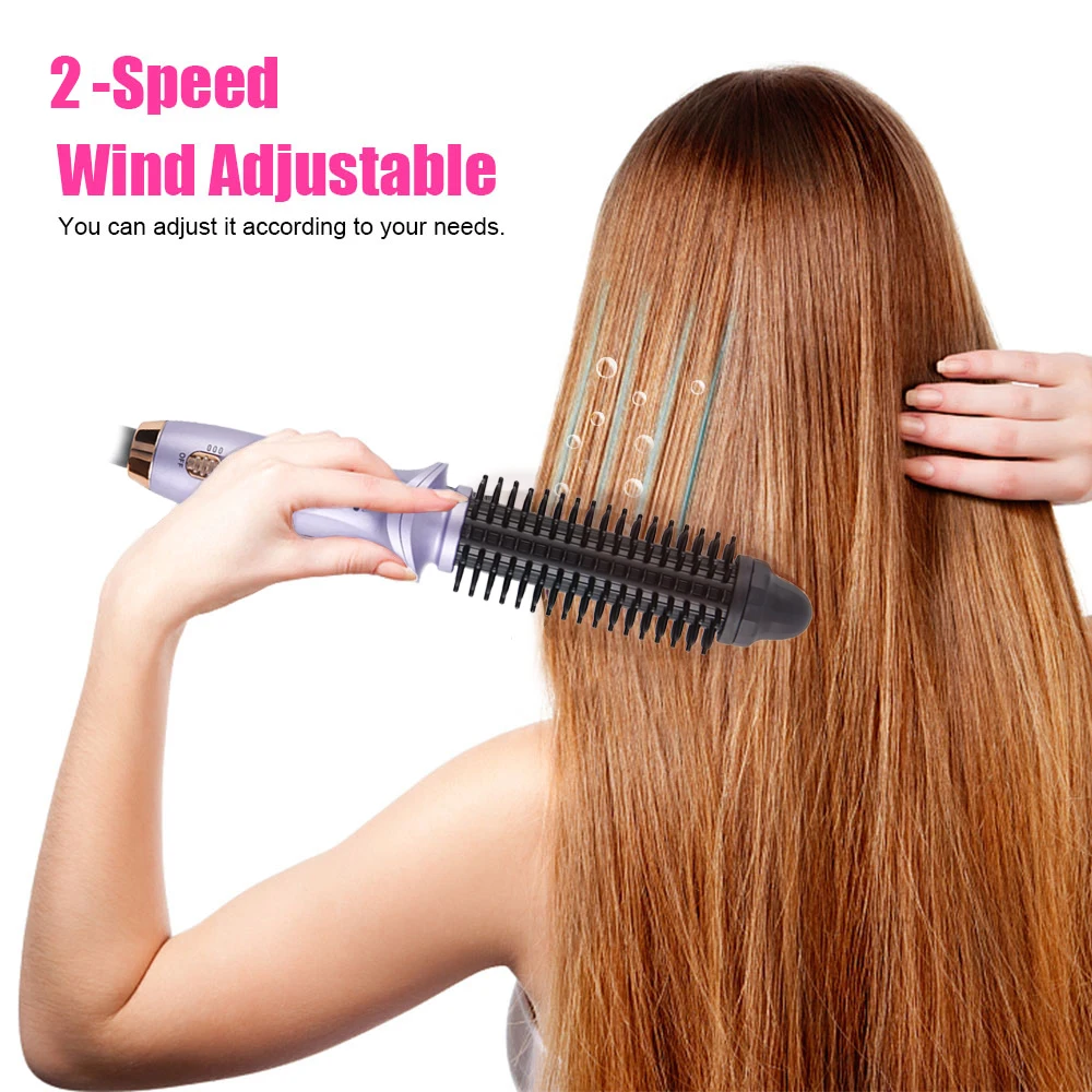 فرشاة تسريح الشعر المصغرة الطراز خطوة واحدة مكواة فرد الشعر بكرة الشعر مشط 2 في 1 السفر المحمولة أدوات ذكي شعر مجعد