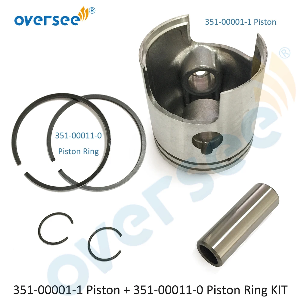 

351-00001-1 Piston with 351-00011-0 Ring Set for Tohatsu Nissan M NS 9.9HP 15HP Outboard Engine Boat Motor