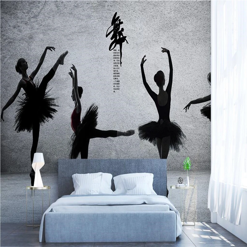 Custom 3d wallpaper mural retro living room decor background wall plant decoration Ballet dancing girl wall paper stickers