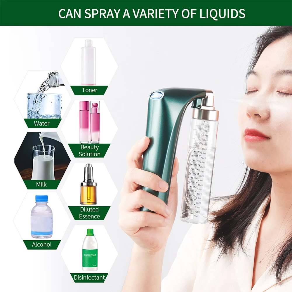 Nano Facial Sprayer Water Steamer Oxygen Injection Moisturizing Machine Handheld Spray Face Steamer Mist Skin Care Beauty SpaNan