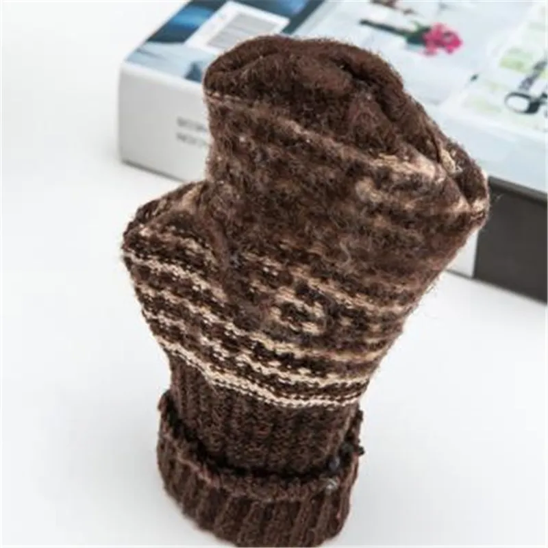 

Han edition warm winter 2019 new men knitting jacquard wool gloves 030