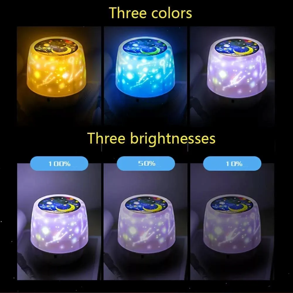 C2 Sky Projector Star Moon Galaxy Night Light For Children Kids Gift Bedroom Decor Rotating Nursery Night Light LED Baby Lamp