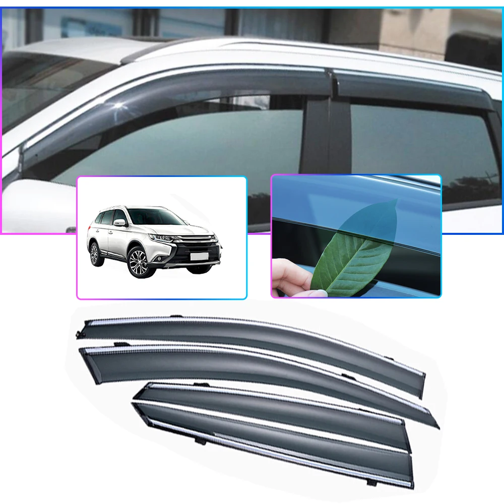 

For Mitsubishi Outlander 2010 2011 2012 Car Window Deflector Sunny Rain visor Smoke Guard Car Accessories