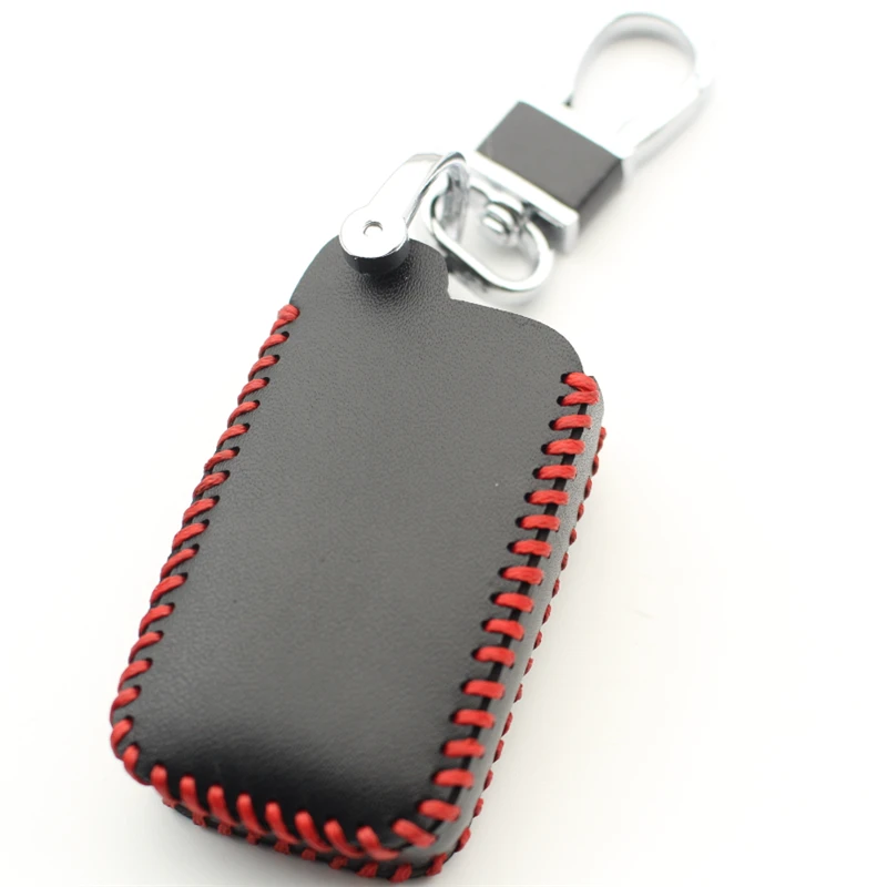 FLYBETTER Genuine Leather 5Button Smart Key Case Cover For Toyota Reiz/Avalon/Previa/Alphard/Prius Car Styling  L77