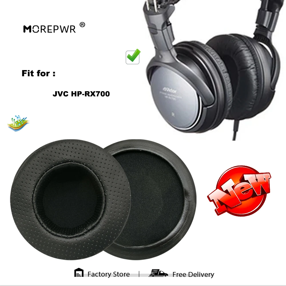 

Morepwr New upgrade Replacement Ear Pads for JVC HP-RX700 Headset Parts Leather Cushion Velvet Earmuff