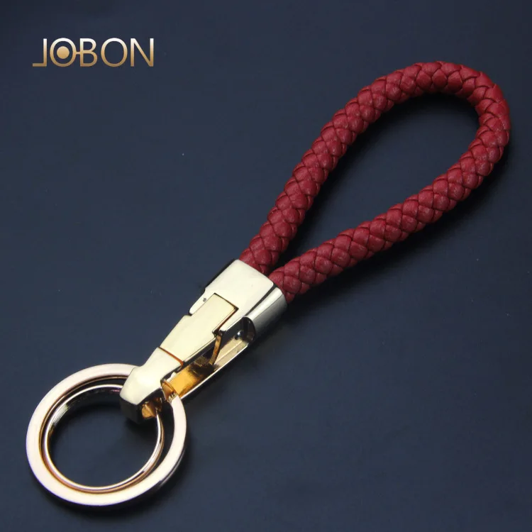 Jobon Women Men Fashion Braided Rope Car Keychain Luxury Custom Lettering for Key Ring Holder Bag Pendant Best Gift for Jewelry